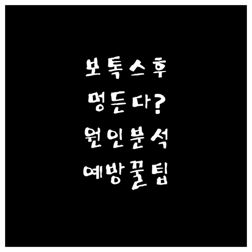 보톡스 시술 후 멍 위험 요인과 예방 전략 완벽 정리