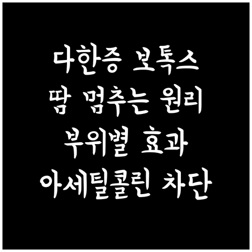 다한증 보톡스, 아세틸콜린 차단 원리와 부위별 효과