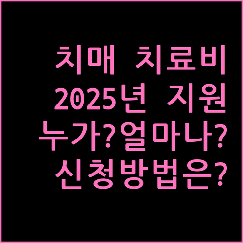 2025년 치매 치료비 지원: 누가, 얼마나, 어떻게 받을 수 있나?