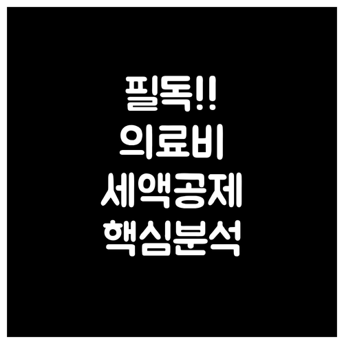 필독! 의료비 세액공제: 환급 조건, 대상 항목, 주의사항 완벽 분석