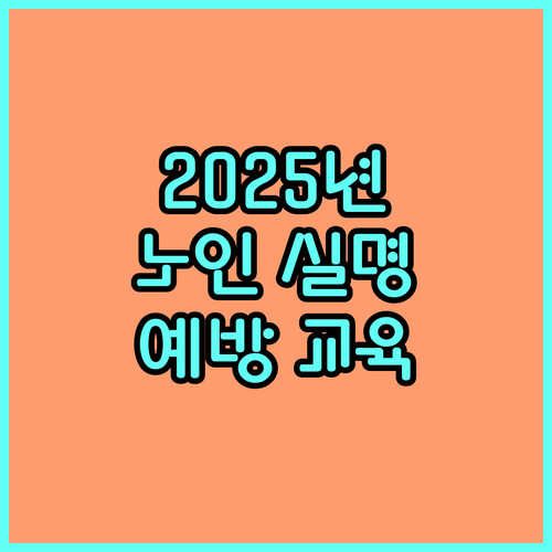 2025년 노인실명 예방 교육 및 지원 사업 완벽 안내