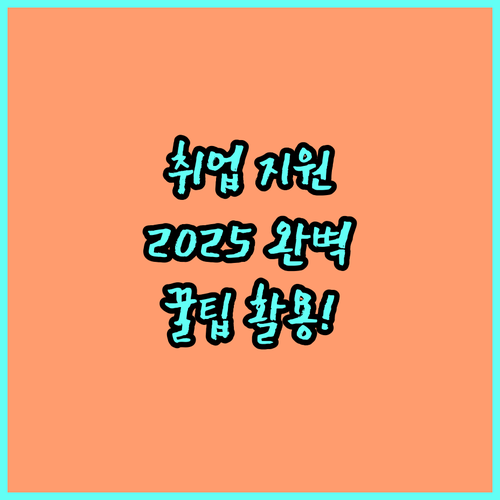 2025년 고용노동부 구직자 취업지원 서비스 완벽 활용법