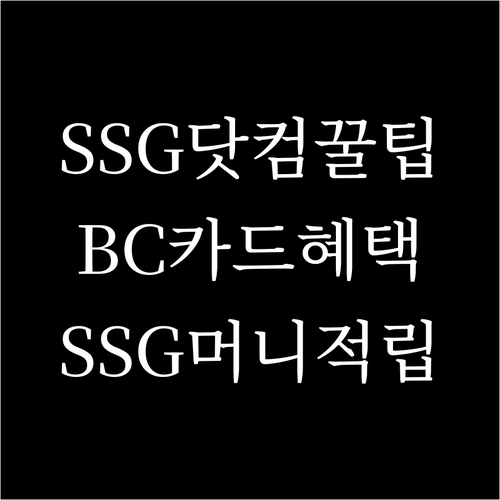 SSG닷컴 BC카드, 똑똑하게 SSG머니 적립하는 방법