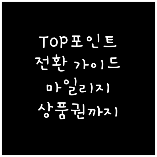 BC TOP포인트 전환 가이드: 항공 마일리지부터 상품권까지!