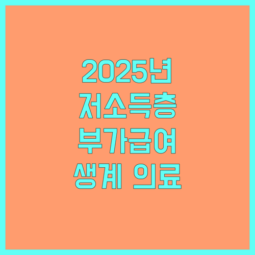 서울시 2025 저소득층 지원: 부가급여로 생계, 의료 부담 덜기