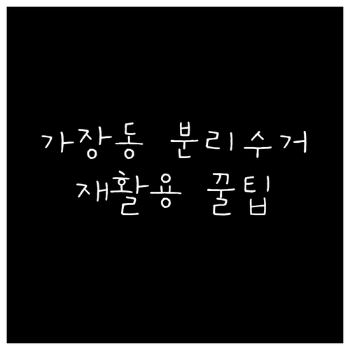 대전 서구 가장동 완벽 분리수거 일반 음식물 재활용 비법