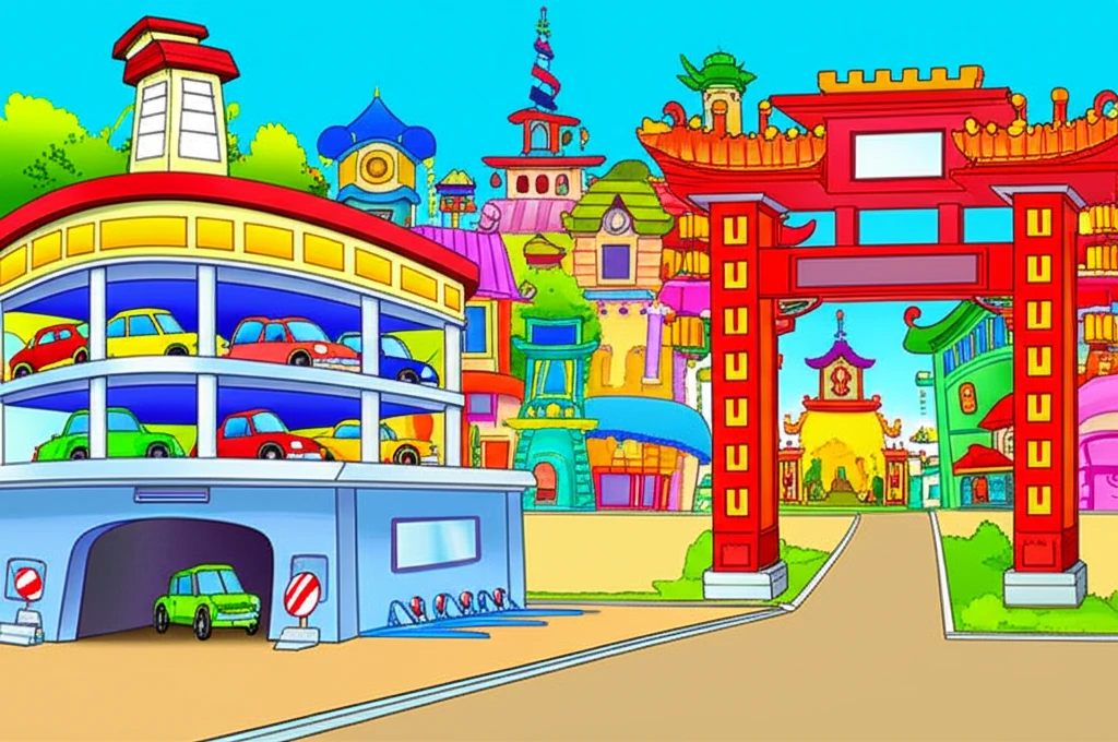 차이나타운 공영 주차장 전경