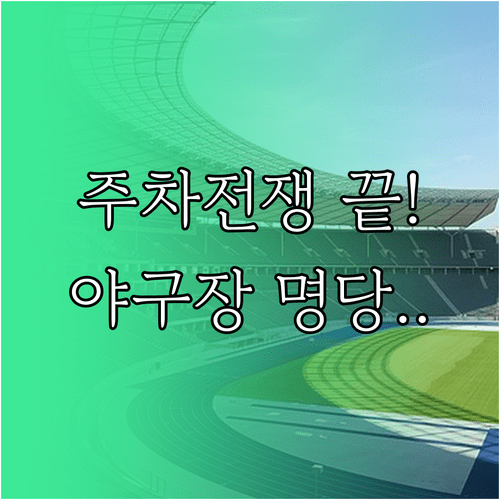 전국 야구장별 주차 명당과 인근 공영주차장 현황 총정리