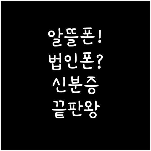 알뜰폰 법인폰 모바일 신분증 본인 인증 등록 방법