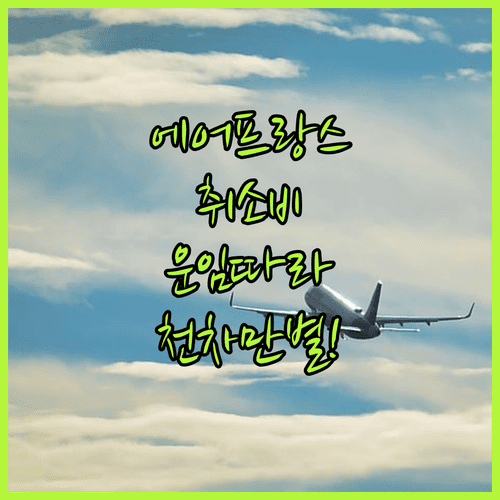 에어프랑스 취소 수수료, 운임 유형별로 완전히 달라요