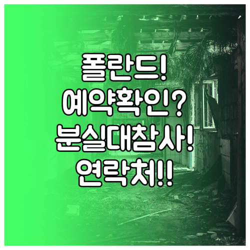 폴란드항공 예약 확인과 수하물 분실 연락처