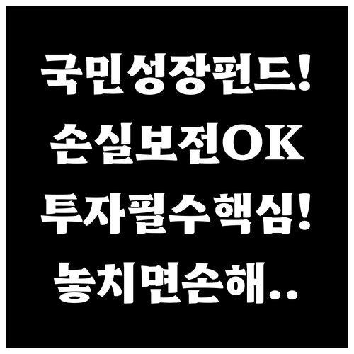 손실 보전 혜택이 있는 국민성장펀드 투자 정보