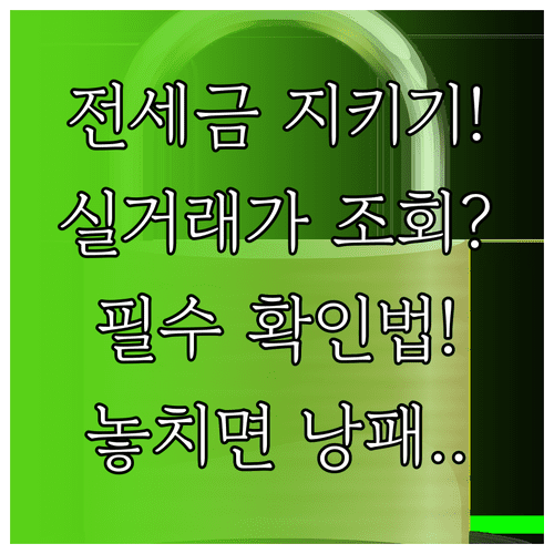내 보증금 보호를 위한 아파트 전세 실거래가 조회 노하우