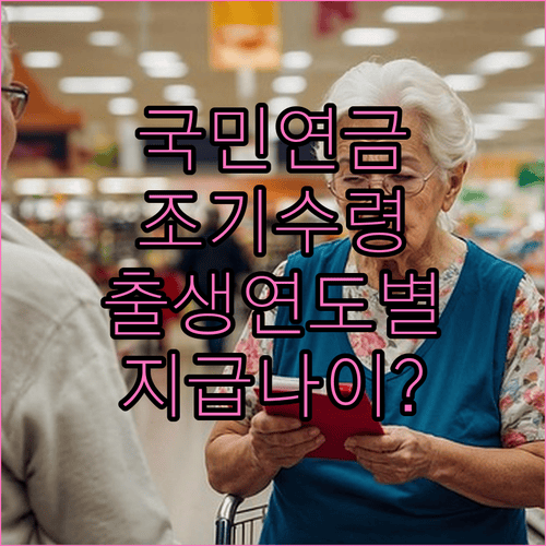 국민연금 조기수령 출생연도별 지급 나이 확인